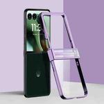 For Motorola Razr 60 Ultra Three Parts 6D Electroplating PC Shockproof Phone Case(Purple)