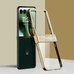 For Motorola Razr 60 Ultra Three Parts 6D Electroplating PC Shockproof Phone Case(Gold)