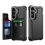 For Samsung Galaxy S24+ 5G Diamond Horizontal Card Bag Leather Phone Case(Black)