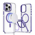 For iPhone 15 Pro Max Two-color TPU Hybrid PC MagSafe Phone Case(Purple)