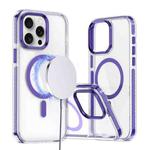 For iPhone 15 Pro Two-color TPU Hybrid PC MagSafe Phone Case(Purple)