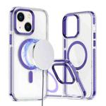 For iPhone 14 / 13 Two-color TPU Hybrid PC MagSafe Phone Case(Purple)