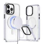 For iPhone 14 Pro Two-color TPU Hybrid PC MagSafe Phone Case(White)