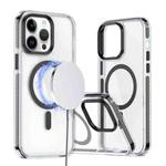 For iPhone 12 / 12 Pro Two-color TPU Hybrid PC MagSafe Phone Case(Black)