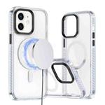 For iPhone 11 Two-color TPU Hybrid PC MagSafe Phone Case(White)