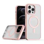 For iPhone 12 / 12 Pro TPU Hybrid PC Inner Magnetic MagSafe Phone Case(Pink)