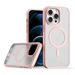 For iPhone 12 Pro Max TPU Hybrid PC Inner Magnetic MagSafe Phone Case(Pink)