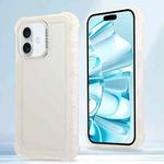 For iPhone 16 Transparent Matte TPU Hybrid PC 3-in-1 Phone Case(White)