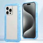 For iPhone 15 Pro Max Transparent Matte TPU Hybrid PC 3-in-1 Phone Case(Blue)