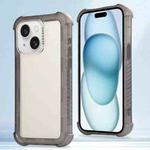 For iPhone 15 Plus Transparent Matte TPU Hybrid PC 3-in-1 Phone Case(Grey)