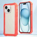 For iPhone 15 Plus Transparent Matte TPU Hybrid PC 3-in-1 Phone Case(Orange)