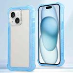 For iPhone 15 Transparent Matte TPU Hybrid PC 3-in-1 Phone Case(Blue)