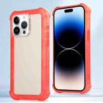 For iPhone 14 Pro Transparent Matte TPU Hybrid PC 3-in-1 Phone Case(Orange)