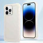 For iPhone 14 Pro Transparent Matte TPU Hybrid PC 3-in-1 Phone Case(White)