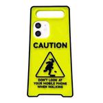 For iPhone 12 Warning Signs Noctilucent Silicone Phone Case(Yellow)