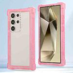 For Samsung Galaxy S24 Ultra 5G Transparent Matte TPU Hybrid PC 3-in-1 Phone Case(Pink)