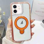 For iPhone 12 / 12 Pro Translucent 3 in 1 Holder MagSafe Phone Case(Orange)