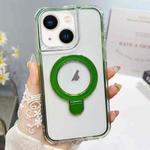 For iPhone 13 Translucent 3 in 1 Holder MagSafe Phone Case(Green)