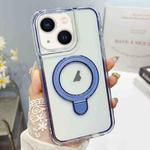 For iPhone 14 Translucent 3 in 1 Holder MagSafe Phone Case(Sierra Blue)