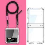 For Samsung Galaxy Z Flip4 GKK Airbag Hinge Full Coverage Phone Case with Crossbody Rope(Black)