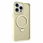 For iPhone 15 Pro Invisible Fulcrum Holder MagSafe Phone Case(Beige)