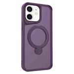 For iPhone 12 / 12 Pro Invisible Fulcrum Holder MagSafe Phone Case(Dark Purple)