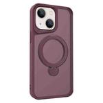 For iPhone 15 Plus / 14 Plus Invisible Fulcrum Holder MagSafe Phone Case(Wine Red)