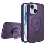 For iPhone 15 Plus / 14 Plus Invisible Fulcrum Holder MagSafe Phone Case(Dark Purple)