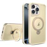 For iPhone 16 Pro Invisible Fulcrum Holder MagSafe Phone Case(Beige)