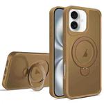 For iPhone 16 Invisible Fulcrum Holder MagSafe Phone Case(Gold)