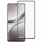 For vivo V50 Full Glue 9H HD 3D Curved Edge Tempered Glass Film(Black)