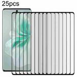 For vivo S18 25pcs Full Glue 9H HD 3D Curved Edge Tempered Glass Film(Black)