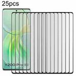 For vivo Y200 Pro 25pcs Full Glue 9H HD 3D Curved Edge Tempered Glass Film(Black)