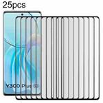 For vivo Y300+ 25pcs Full Glue 9H HD 3D Curved Edge Tempered Glass Film(Black)