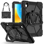 For Huawei Matepad 11.5 2023 Contrast Color Robot Silicone Hybrid PC Tablet Case(Black)