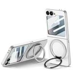 For Samsung Galaxy Z Flip6 GKK Integrated Ultra-thin MagSafe Phone Case with Ring Holder(Silver)