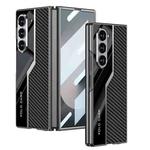 For Samsung Galaxy Z Fold6 GKK Integrated Plating TPU + Leather Supercar Full Coverage Phone Case(Carbon Fiber)