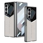 For Samsung Galaxy Z Fold6 GKK Integrated Plating Leather Knight Full Coverage Phone Case(Titanium Grey)