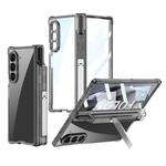 For Samsung Galaxy Z Fold6 GKK Integrated Airbag Hinge Full Coverage Phone Case with Holder / Pen Box, Not Included Pen(Black)