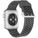 For Apple Watch Series 7 45mm / 6 & SE & 5 & 4 44mm / 3 & 2 & 1 42mm Two-tone Honeycomb Breathable Silicone Watch Band(Grey)