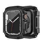 For Apple Watch Series  7 45mm PC Hybrid Tempered Glass Protector Armor Case(Black)