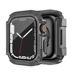 For Apple Watch Series  7 45mm PC Hybrid Tempered Glass Protector Armor Case(Grey)