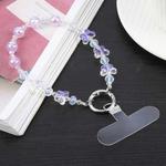 Mobile Phone Anti-lost Transparent Butterfly Short Bead Chain(Purple)