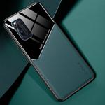 For Vivo V19 All-inclusive Leather + Organic Glass Phone Case with Metal Iron Sheet(Dark Green)