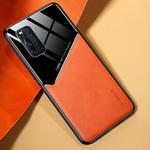 For Vivo V19 All-inclusive Leather + Organic Glass Phone Case with Metal Iron Sheet(Orange)