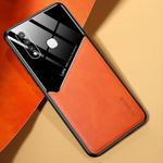 For Vivo Y19 All-inclusive Leather + Organic Glass Phone Case with Metal Iron Sheet(Orange)