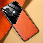 For Vivo Z6 All-inclusive Leather + Organic Glass Phone Case with Metal Iron Sheet(Orange)