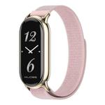 For Xiaomi Smart Band 9 / 8 MIJOBS Nylon Watch Band Wristband(Pink Light Gold)