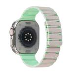 For Apple Watch Ultra 2 49mm Two-color Magnetic Silicone Watch Band(Starlight Mint)