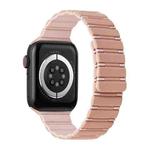 For Apple Watch Series 9 45mm Two-color Magnetic Silicone Watch Band(Pink Rose Grey)